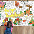 Giant Easter Coloring Poster and Tablecloth | Fun Family Activity & Party Game for Kids & Adults | Jumbo Paper Banner Table Cover - 34x72 Inches (Thanksgiving)