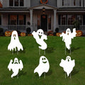 Halloween Outdoor Decorations Yard Signs Stakes 6Pc Ghost Lawn Decorations Signs Hanging Ghost for Garden Yard Scary Halloween Party Supplies Trick or Treat Party Decorations Outside