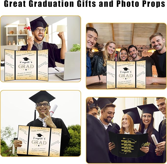 Vlipoeasn 2026 Graduation Guest Book Alternative, Black Gold Class of 2026 Graduation Party Decorations, Graduation Signature Book for 2026 College High School, Unique Graduation Gifts for Friends