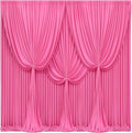 40x10FT Hot Pink Backdrop Curtains for Wedding Parties, Wrinkle Free Polyester Photography Backdrop Drapes for Wedding Baby Shower Birthday Parties Stage Background Stand Decorations 4x10ft,10 Panels