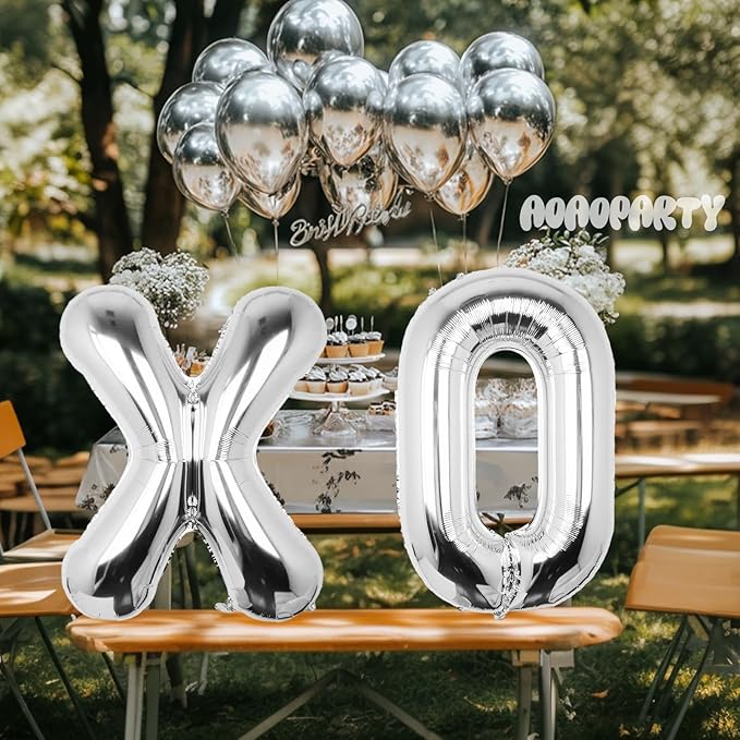 Letter Balloons 40Inch Large Giant big Foil Mylar Silver Balloons L for Birthday Party Decorations