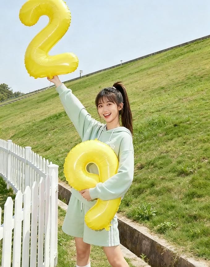 Big Yellow 40 Inch 9 Balloon Number, Jumbo Giant 9th 19 29 39 49 99 Birthday Party Decorations, Large Yellow Foil Balloons Anniversary Birthday Party Engagement Decorations