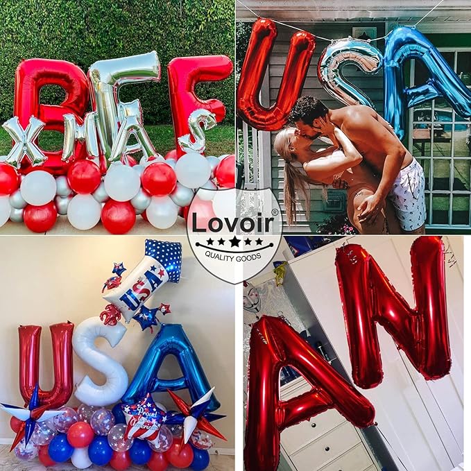 Lovoir 40 Inch Large Red Letter S Balloons Big Size Jumbo Mylar Foil Helium Balloon for Birthday Party Celebration Decorations Alphabet Red S