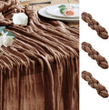 Wokceer Cheesecloth Table Runner 3Pack 10FT Brown Boho Gauze Fall Thanksgiving Cheese Cloth Table Runner for Party Long Rustic Sheer Table Runners for Baby Bridal Shower Wedding Easter Table Decor