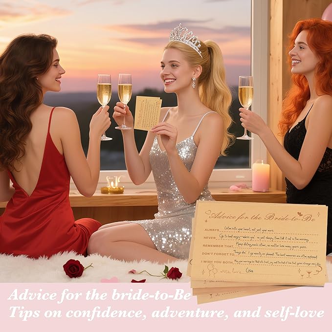 Advice And Wishes For Bride To Be, Wedding Advice Cards For Bridal Shower Decorations, Bridal Shower Games, Advice & Wishes Box For The Bride, Wedding Games For Reception, Style-001