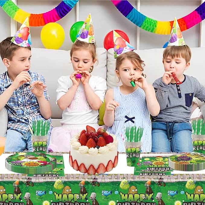 141pcs Zombies Birthday Tableware Decorations Party Plates Cups Soccer Theme Napkins Beach Ball Tablecloth for Soccer Party Decoration (Zombies)
