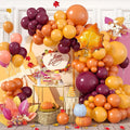 Fall Balloon Arch Kit - Burnt Orange, Burgundy, Yellow Maple Leaves Pine Cone Balloons for Autumn Decorations, Baby Shower, Thanksgiving Festival