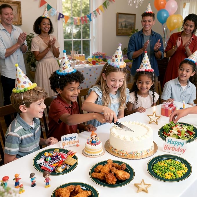 175PCS Green Plastic Plates - Green and Gold Disposable Plates 25Guests Plastic Plates with Rolled Napkins for Birthday/St. Patrick's Day/Easter