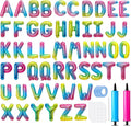 LIOZEOKUN Letter Balloons 16 Inch Alphabet A-Z Mylar Foil Balloons 2 Set for Wedding Birthday Party Decoration Banner Custom Phrase 52 Pcs