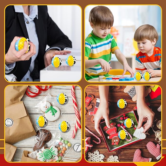12 PCS Toy Inspire Game Party Stress Balls for Kids Party Favors, 1.97 Inch Anxiety Relief Fidget Sensory Toys, Toy Theme Squeeze Balls Bulk for Birthday Goodie Bags, Carnival Gifts & Classroom Prizes