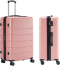 Simple Deluxe 20 Inch Expandable Hardside Carry On with Spinner Wheels & TSA Lock, ABS Hard Shell Lightweight Rolling Luggage Suitcase, Pink
