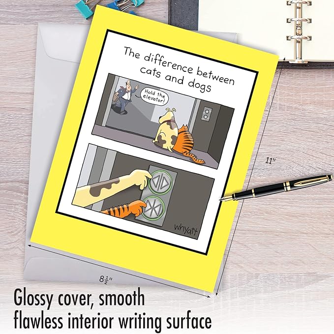 NobleWorks Jumbo Funny Birthday Paper Card From Us 8.5 x 11 Inch with Envelope (1 Pack) Large Jumbo Bday Hold The Elevator J4856BDG-US