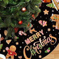 Capoda Black Christmas Tree Skirt Gingerbread Man Candy Christmas Tree Skirt 48 Inch Xmas Tree Mat Gingerbread Christmas Tree Skirts Mat for Holiday Christmas Party Decorations Indoor Outdoor
