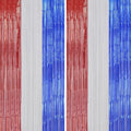 2 Pack Foil Fringe Backdrop - Red&White&Blue Shiny Tinsel Curtains for Party Decoration/Photo Booth Props - 3.3x6.6 FT Metallic Foil Backdrop for Birthday, Wedding, Graduation, Christmas.
