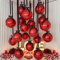 20 Pcs Metallic Red Foil Balloons Giant 22 Inch 4d Round Metallic Red Balloons with Black Ribbon for Birthday New Year Anniversary Tea Party Decorations