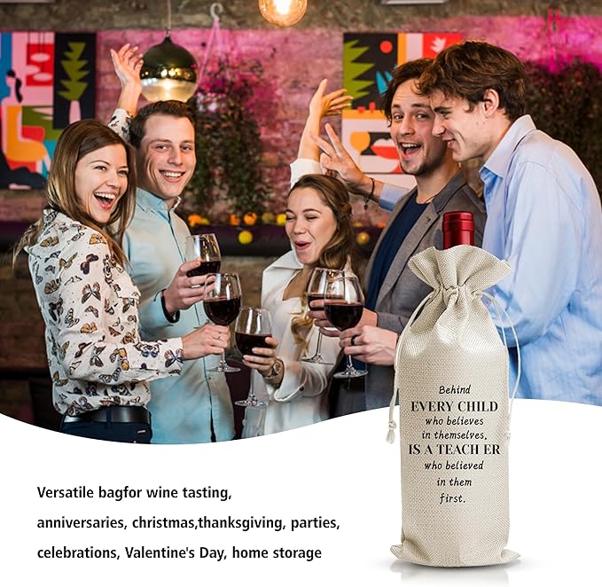 Teacher Wine Bag - Appreciation & Thank You Gift for Teachers & Coworkers