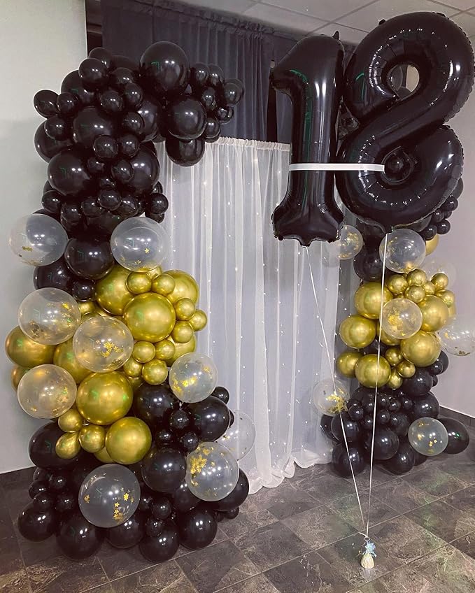 8 Black Number Balloons, 40 Inch Number Balloon, 8th Birthday Decorations - 8, 18, 28, 38, 80 Balloons