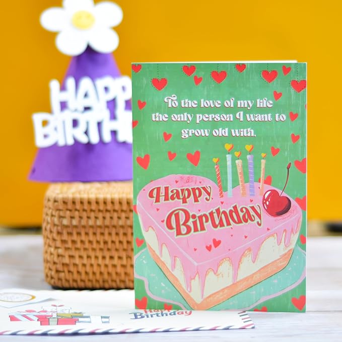 Birthday Card for Wife, Wife Birthday Card from Husband with Seal and Envelope, Gifts from Husband