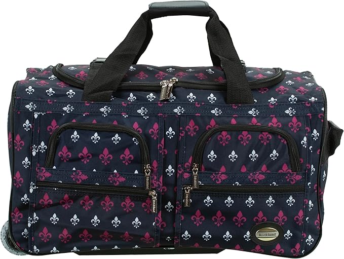 Rockland Rolling Duffel Bag, Black, 22"