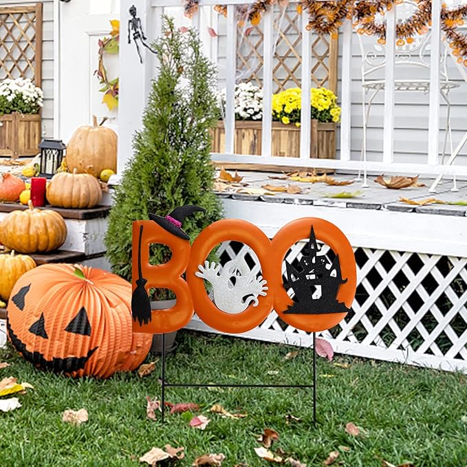 Sfozstra Halloween Outdoor Yard Signs, Boo Pumpkins Ghost Signs, Yard Lawn Decorations, Halloween Props, Halloween Decorations, Outdoor Lawn Decorations, Yard Decorations