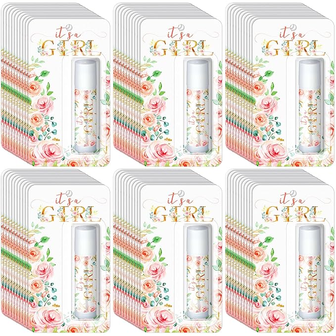 30 Pack It's a Girl Baby Shower Games Prizes Party Gifts Bulk Lip Balms Favors for Winners Adults Guests Gender Reveal Favors Decorations Baby Shower Souvenirs Gift Bags Stuffers