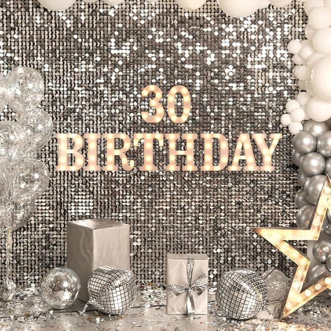 Light Up Letters Marquee, LED Alphabet Sign, White Plastic Battery Powered Night Lights for Parties (R)