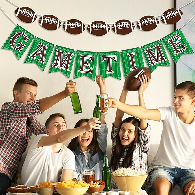 OHOME Football Party Decorations - Football Banner for Super Games Bowl - Hanging Party Favors Supplies for Indoor Home | Football Accessories Decor Backdrop for Birthday Party
