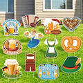 Amyhill 12 Pcs Oktoberfest Yard Decoration Outdoor Welcome to Oktoberfest Garden Lawn Signs with Stakes German Beer Festival Waterproof Outdoor Decor for Patio Lawn Walkway Party Supplies