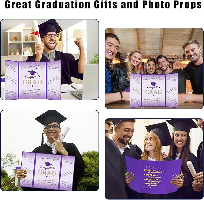 Vlipoeasn 2026 Graduation Guest Book Alternative, Purple Gold Class of 2026 Graduation Party Decorations, Graduation Signature Book for 2026 College High School, Unique Graduation Gifts for Friends