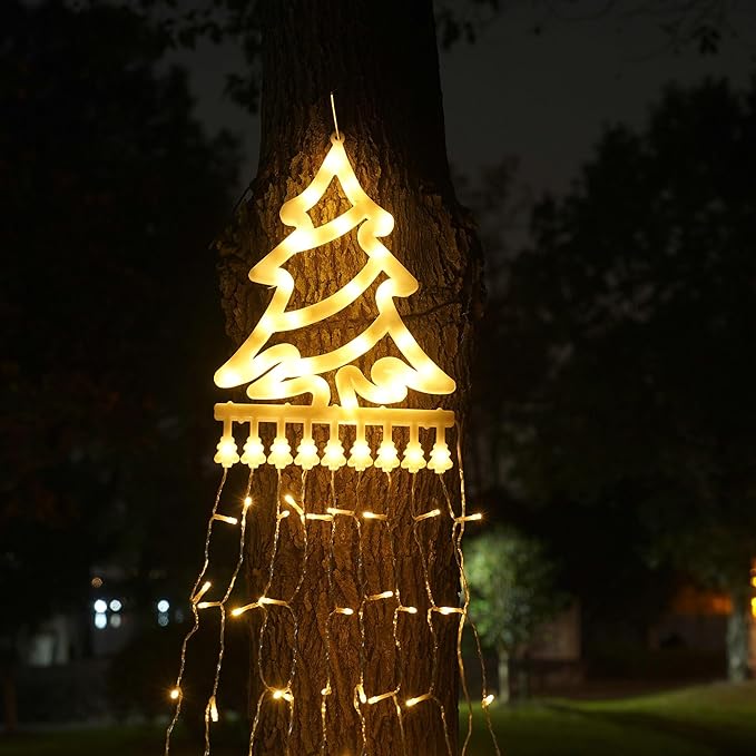Outdoor Christmas Tree String Lights with 9 Strands 11.5ft, 350 LED Christmas Tree Lights with 8 Modes, Waterproof for Yard Patio Xmas Wedding,Party,New Year (Warm White)