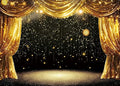 Black Gold Backdrop Black Gold Curtains Glitter Spots Theater Stage Photography Background Adults Kids VIP Carnival Graduation Prom New Year Birthday Party Decorations Banner Photo Props (10x8FT)
