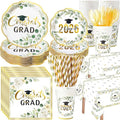 452 Pcs Class of 2026 Sage Green Graduation Party Decoration for 50, Eucalyptus Leaf Congrats Grad Paper Plates Napkins Cup Tablecloth Cutlery Straw for College High School Grad Party Supply