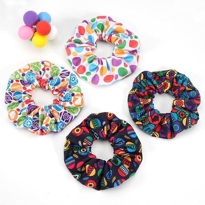 Easter Hair Ties for Women Girls Rabbit Bunny Ear Hair Scrunchies Easter Egg Elastic Hair Bands Spring Flower Hair Tie Accessories Holiday Headwear Outfits Gifts