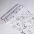 Snowkingdom 2 Pcs Christmas Snowflake Silver Table Runner 108 Inch Sparkly Silver Glitter Metallic Runners Decorations for Seasonal Winter Festival Holiday Home Party