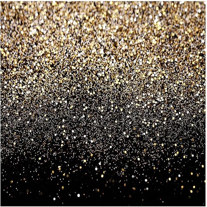 CHAIYA 8X8ft 2026 New Year Backdrop Black and Gold Backdrop Golden Spots Backdrop Vintage Astract Background for Family Birthday Party Baner New Year Background