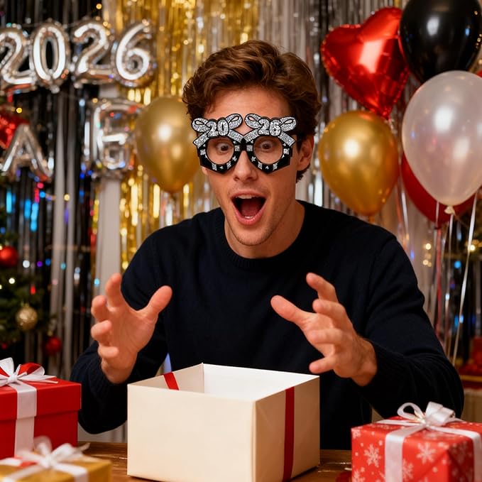 12 Pcs 2026 New Years Eve Glasses, New Year’s Eve Party Supplies 2026, 2026 Happy New Year Glasses, Happy New Year Decorations 2026, New Year’s Eve Decorations