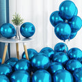 Chrome Blue Balloons, 50 PCS 10 Inch Double-Layered Metallic Light Blue Balloons, Shiny Thick Chrome Metallic Light Blue Latex Helium Balloons for Birthday Wedding Graduation Party Decoration Supplies