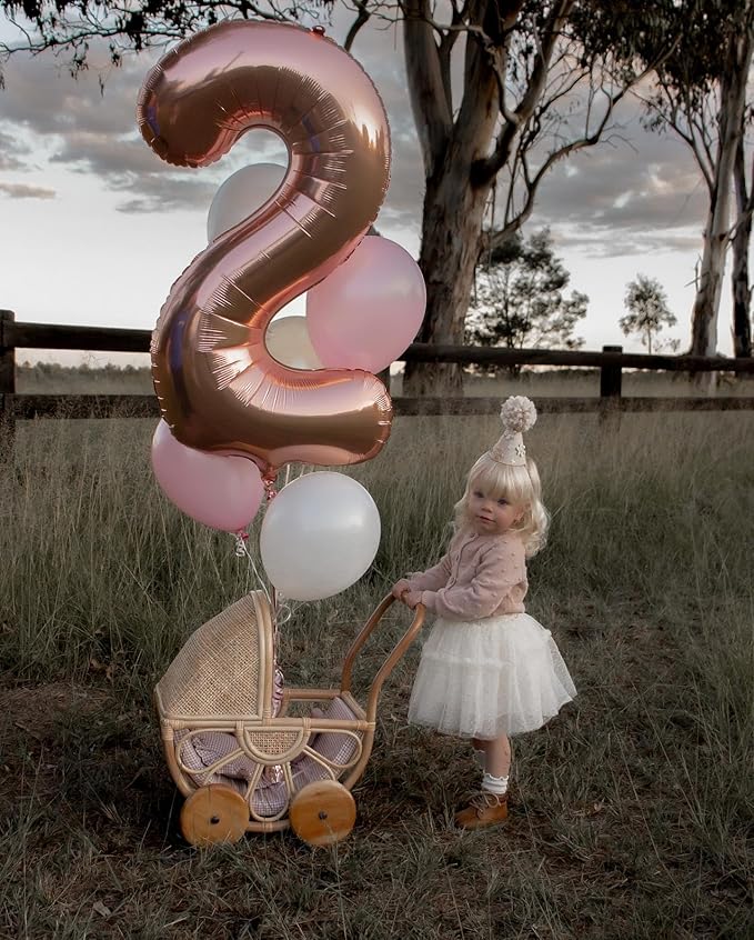 40 Inch Rose Gold Number 1 Balloon, Giant Number 1 Balloons for 11th 12th 21st Birthday Decorations, Party Supplies for Baby Boy Girl, Rose Gold Party Decor