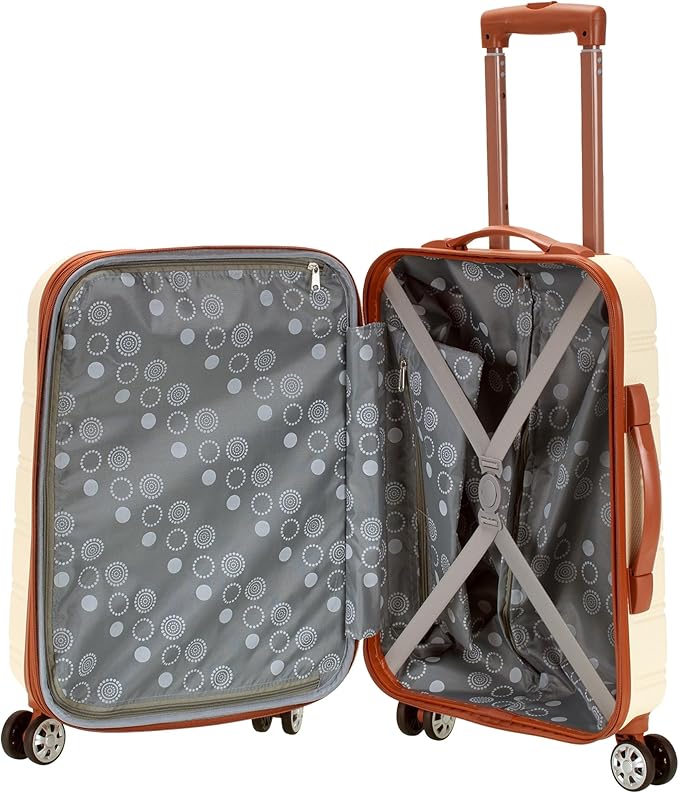 Rockland Melbourne Hardside Expandable Spinner Wheel Luggage, Carry-On 20", White