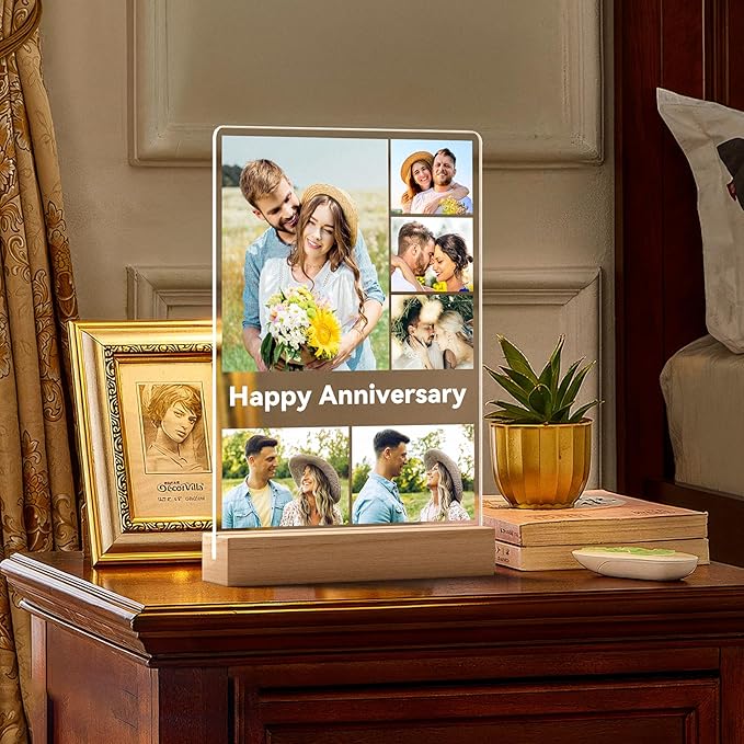Custom Picture Frames with Photo, Personalized Photo Frame, Customized Gifts for Couple, Personalized Anniversary Birthday Gifts for Women Men Her Him Boyfriend Girlfriend