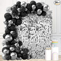 Silver Shimmer Wall Backdrop 24 Panels Cover 6 x 4 Ft, Photo Backdrops for Wedding,Anniversary,Birthday,Party Decoration