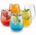 40 Pcak Plastic Stemless Wine cocktail Whiskey Champagne Glasses, 12 Oz Disposable Unbreakable Cups for Party Bars Wedding Tasting (Spiral)
