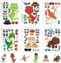 24 Sheets Dinosaur Make a Face Sticker Sheets for Kids Todders Activities, Make Your Own Stickers for Kids Birthday Party Favor Supplies Craft