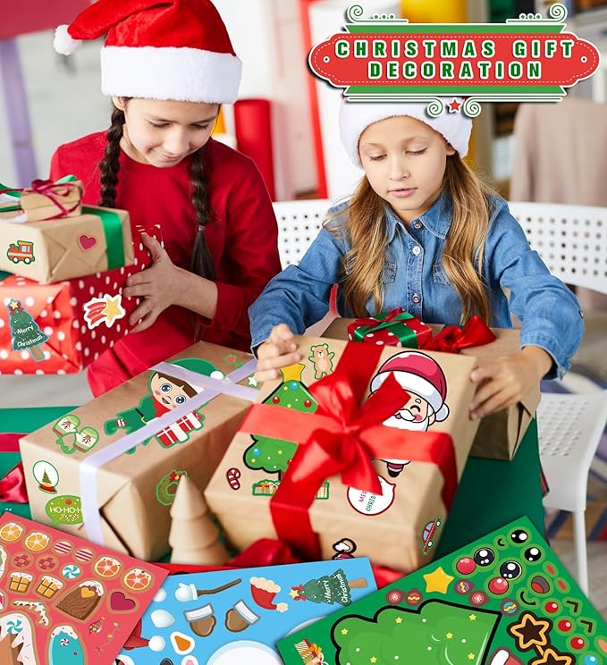 Christmas Stickers – DIY Christmas Crafts – Xmas Decorative Stickers for Holiday Decorations and Craft Supplies (24 Sheets)