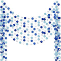 Outus 10 Pieces Silver Round Dots Garland Easter Graduation Party Hanging Decor Each Length 13.1ft Glitter Paper Dot Streamers for Birthday Wedding Classroom (Blue)