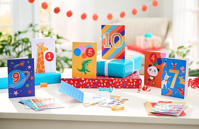 American Greetings 15-Count Age Milestone Birthday Card Bundle with Envelopes and Seals for Kids