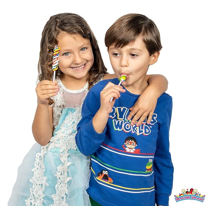 Rainbow Twisty Pops, 40 Pack | Individually Wrapped Swirl Lollipops | Bulk Candy for Birthday Party Favors, Candy Buffets, Pinata Filler & Carnival Prizes