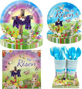 Easter He is Risen Party Tableware Set for 24 Guests Including Dinner Dessert Plates, Lunch Napkins, Cups, Knife, Fork and Spoon for Easter Party Celebration Supplies Decorations