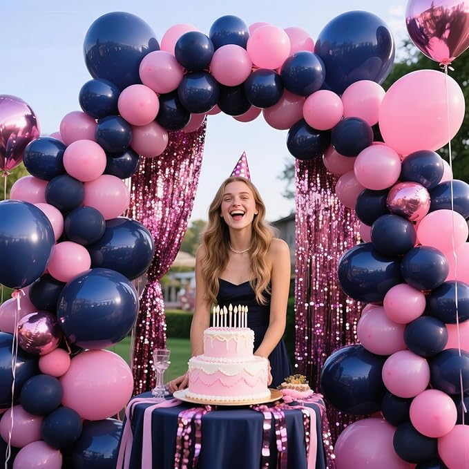 KAWKALSH Navy Blue Balloon Arch Kit 111Pcs 18 12 5 Inch Latex Party Balloons Garland for Birthday Baby Shower Wedding Engagement Anniversary Christmas Party Decorations