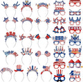 Pajean 32 Pcs 250th Anniversary USA Party Supplies Include 16 Paper Eyeglasses 16 Headbands 4th of July Patriotic Photo Booth Props for Independence Day Memorial Day Patriotic Party Favors Decors